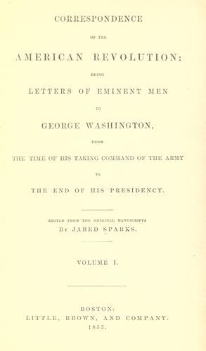 Cover for Correspondence of the American revolution