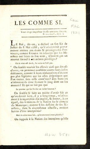 Cover for Les comme si