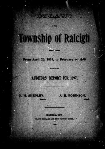 Cover for By-laws of the township of Raleigh passed from April 26, 1897, to February 14, 1898