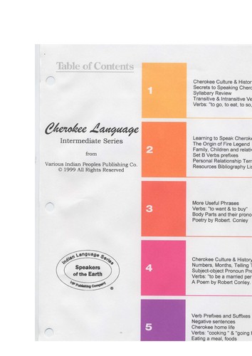 Cover for Intermediate Cherokee Language Program