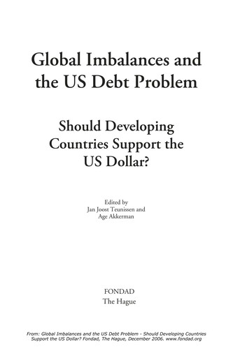 Cover for Global imbalances and the US debt problem