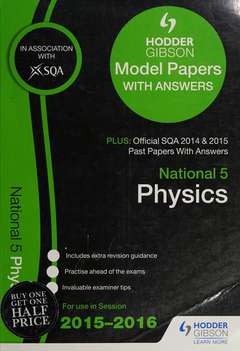 Cover for National 5 physics 2015/16 SQA past and Hodder Gibson model papers