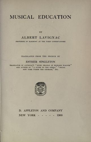 Cover for Musical education