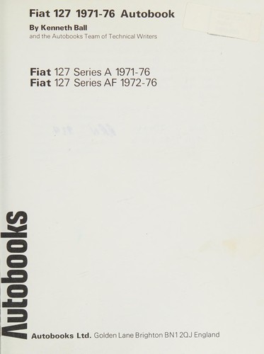 Cover for Fiat 127 1971-76 autobook ...