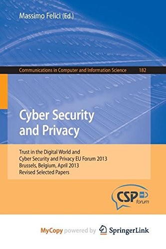 Cover for Cyber Security and Privacy