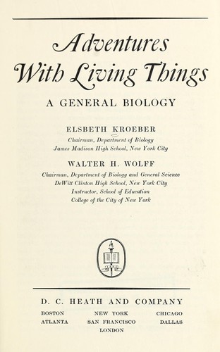 Cover for Adventures with living things
