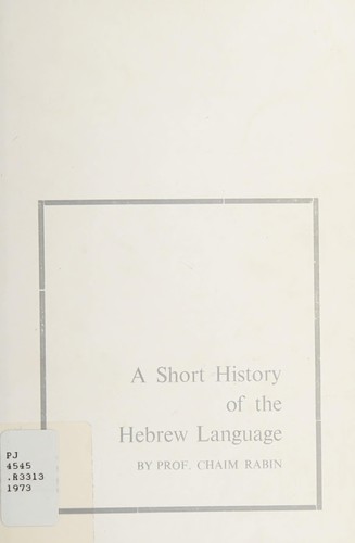 Cover for A short history of the Hebrew language