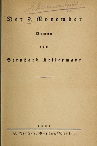 Cover for Der 9. November