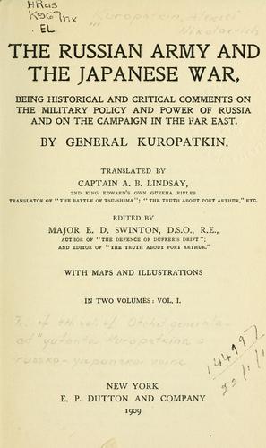 Cover for The Russian Army and the Japanese war