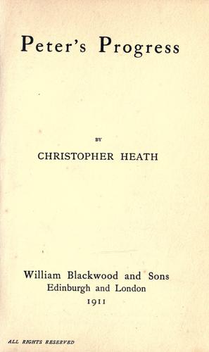 Cover for Peter's progress