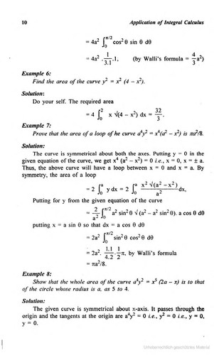 Cover for Application of Integral Calculus