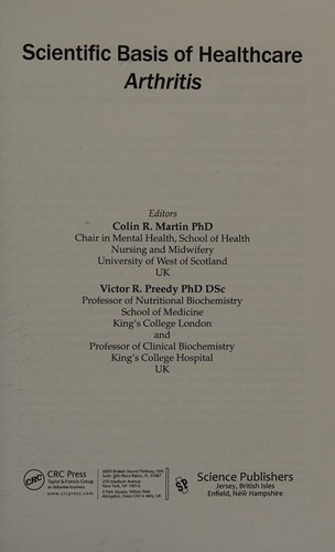 Cover for Scientific basis of healthcare arthritis