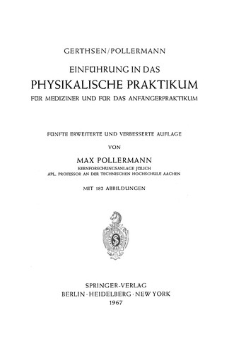 Cover for Einführung in das Physikalische Praktikum