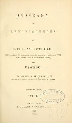 Cover for Onondaga, or, Reminiscences of earlier and later times