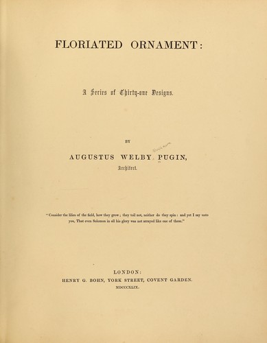 Cover for Floriated ornament