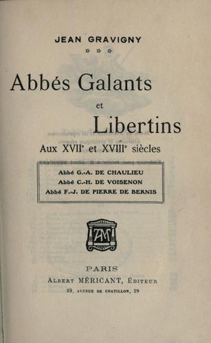 Cover for Abb©Øes galants et libertins aux 17e et 18e si©Łecles