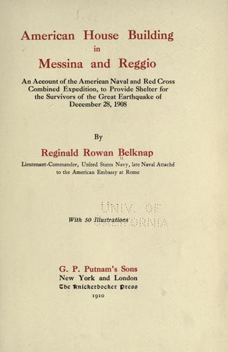 Cover for American house building in Messina and Reggio