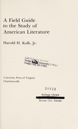 Cover for Field Guide to the Study of American Literature