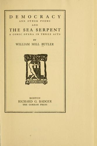 Cover for Democracy and other poems