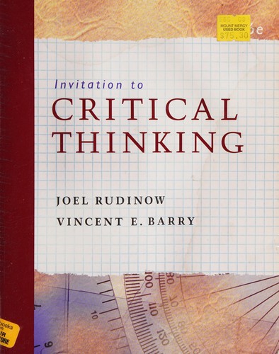 Cover for Invitation to critical thinking