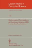 Cover for Mathematical Foundations of Computer Science 1981