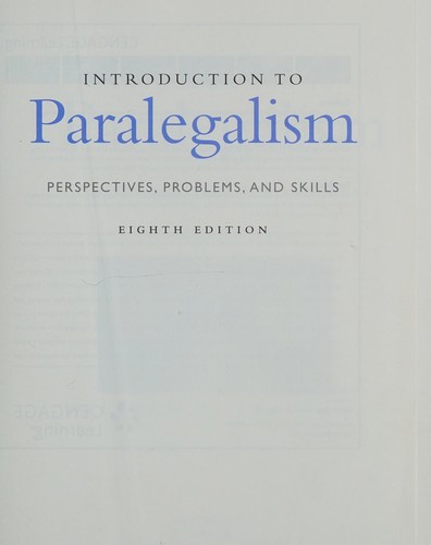Cover for Introduction to Paralegalism