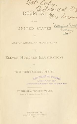Cover for Desmids of the United States and list of American pediastrums