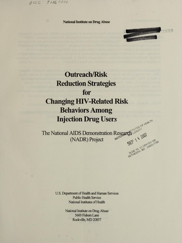 Cover for Outreach risk reduction strategies for changing HIV-related risk behaviors among injection drug users