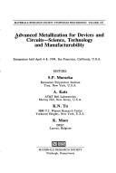Cover for Advanced metallization for devices and circuits--science, technology, and manufacturability