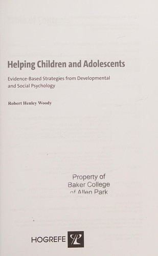 Cover for Helping children and adolescents