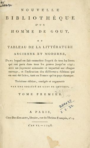 Cover for Nouvelle bibliothèque d'un homme de goût
