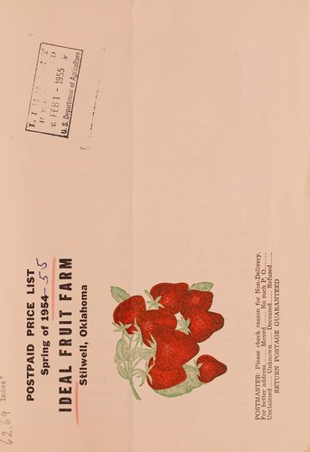 Cover for Postpaid price list, spring of 1954-55