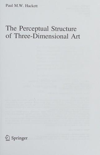 Cover for Perceptual Structure of Three-Dimensional Art