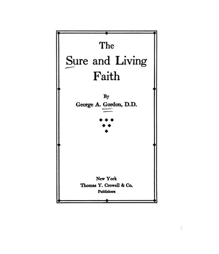 Cover for The sure and living faith