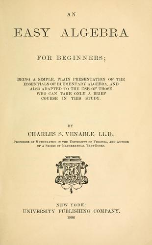 Cover for An easy algebra for beginners