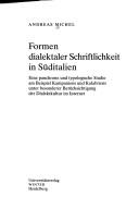 Cover for Formen dialektaler Schriftlichkeit in Süditalien