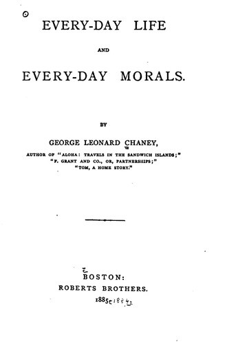 Cover for Every-day life and every-day morals.