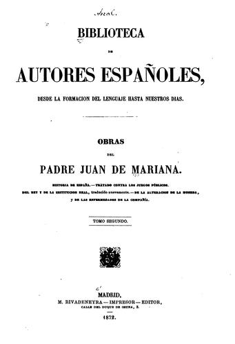 Cover for Obras del Padre Juan de Mariana