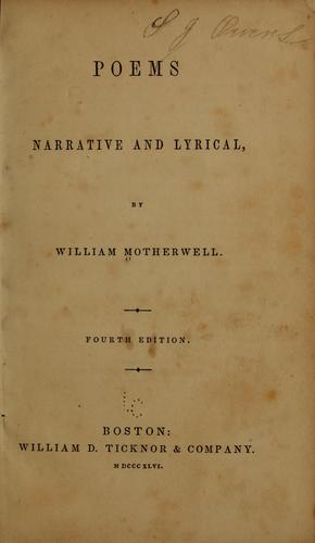 Cover for Poems, narrative and lyrical