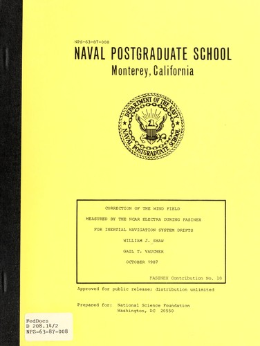 Cover for Correction of the wind field measured by the NCAR Electra during FASINEX for inertial navigation system drifts