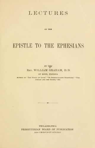 Cover for Lectures on the Epistle to the Ephesians...