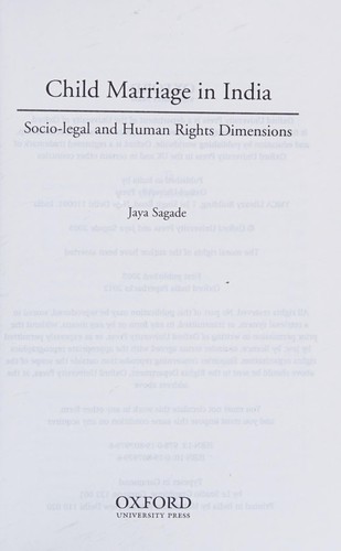 Cover for Child Marriage in India