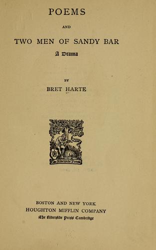 Cover for Poems ; and, Two men of Sandy Bar