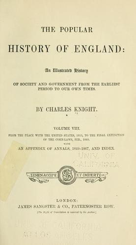 Cover for The Popular History of England