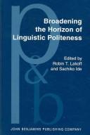 Cover for Broadening the horizon of linguistic politeness