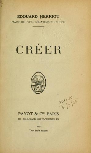 Cover for Créer