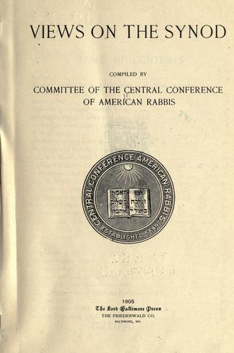 Cover for Views on the synod