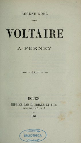 Cover for Voltaire à Ferney