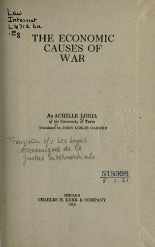 Cover for The economic causes of war