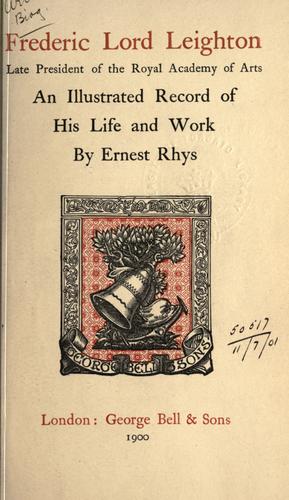 Cover for Frederic Lord Leighton